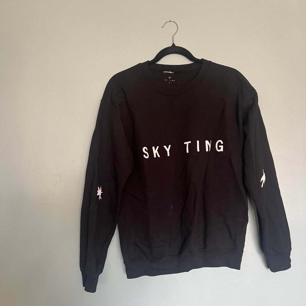 Sky Women's Black and Grey Sweatshirt